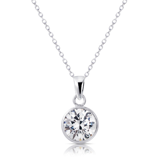 Platinum bezel set diamond necklace